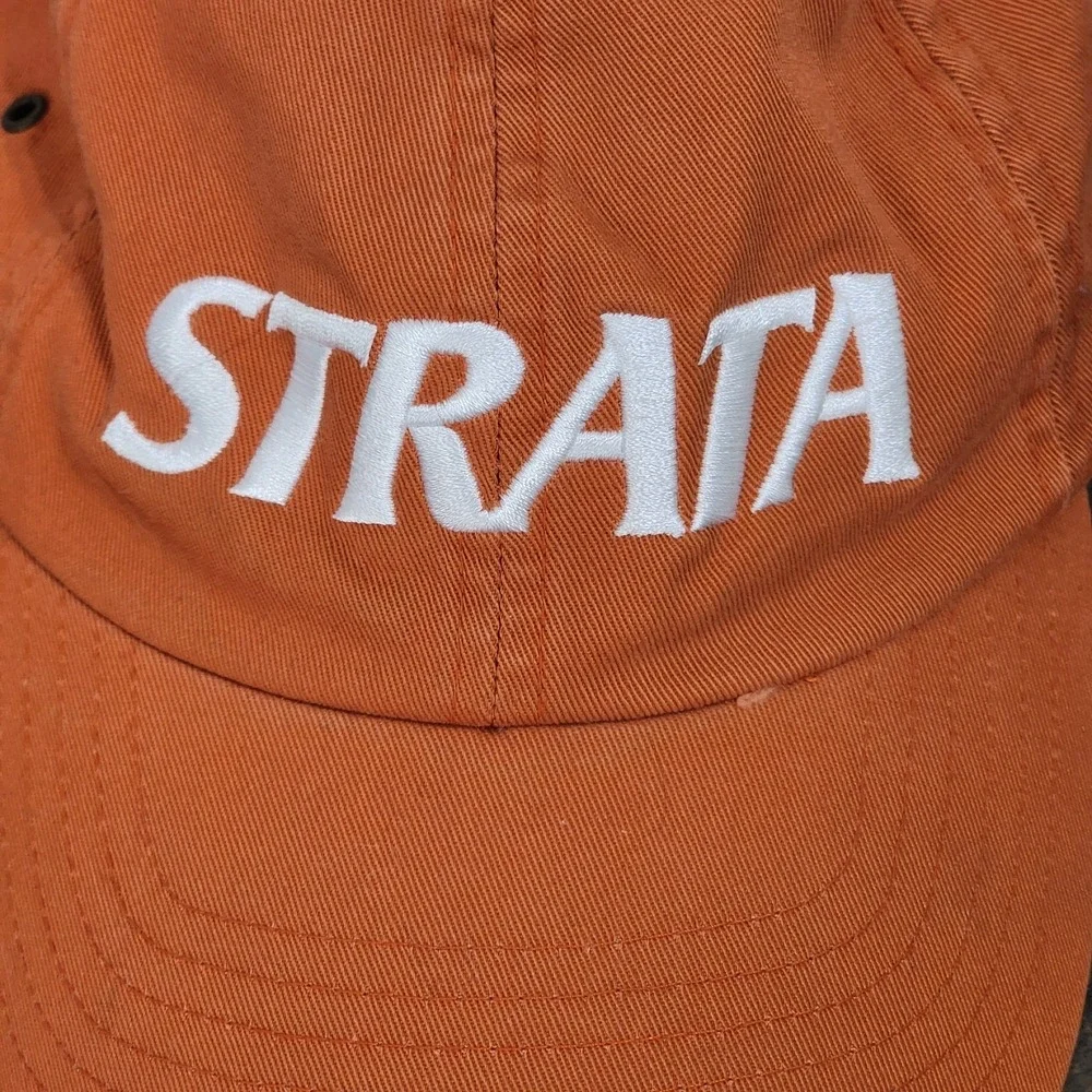 STRATA Golf Hat Adult Orange Adjustable Front Back logos Cap